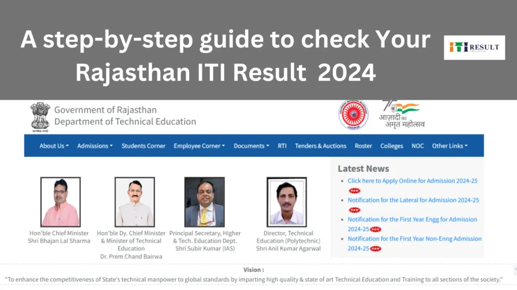 This is the homepage of Rajasthan ITI site