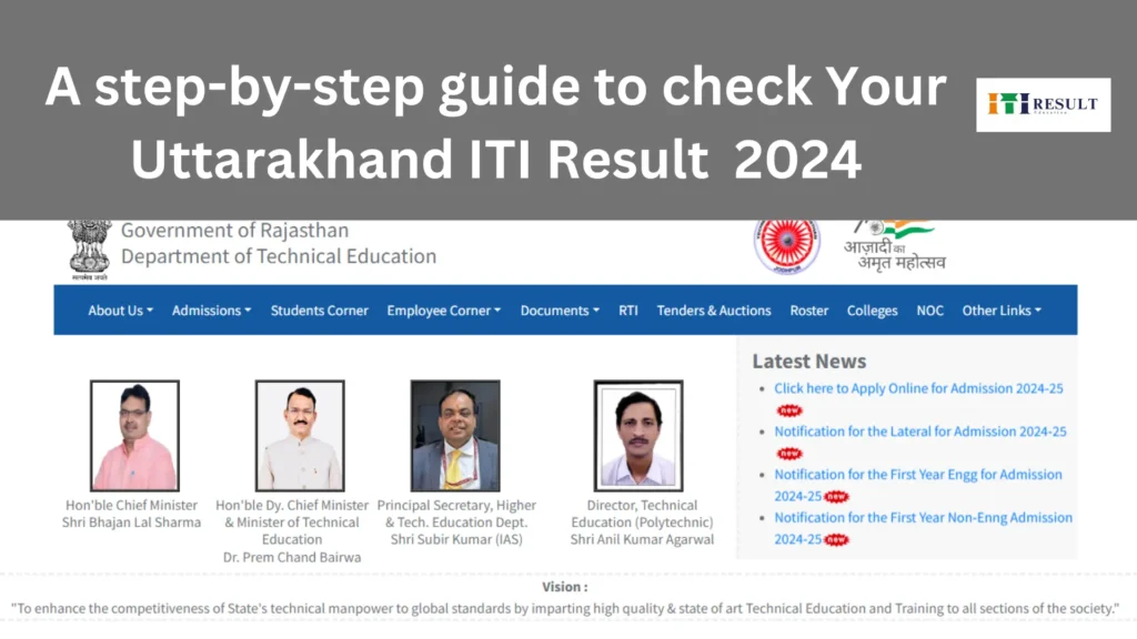 This is the official homepage of Uttarakhand ITI Result